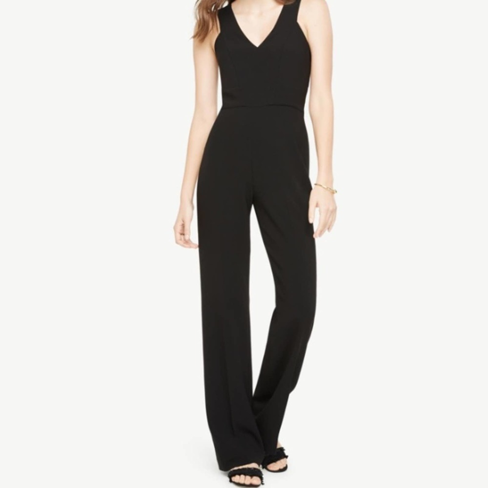 NWT Ann Taylor Triacetate Jumpsuit Black - Picture 2 of 7